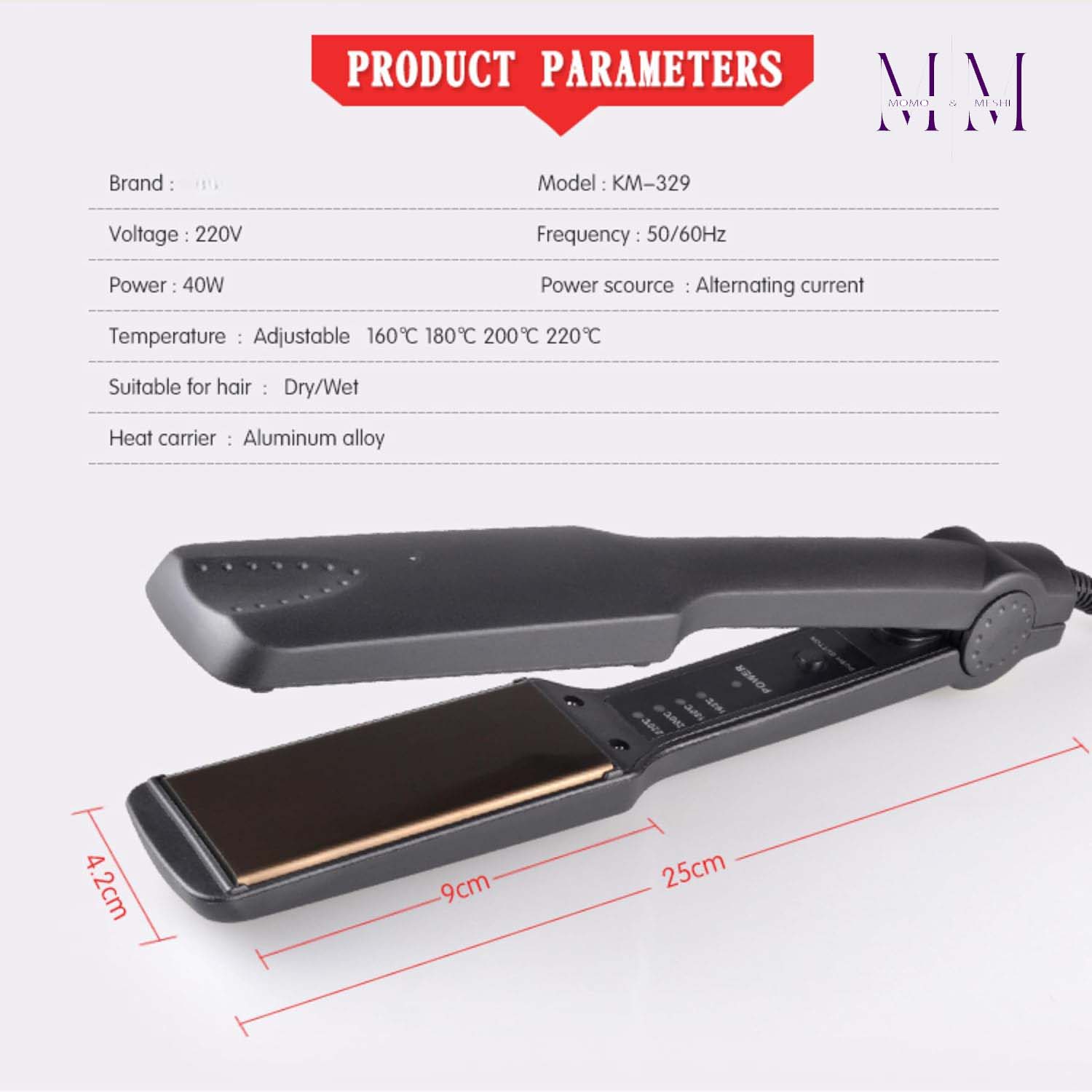 Hair Straightener - Professional Hair Straightener 4 Temperature Controls & Fast Heat - Hair Straightener Brush - Hair Accessories for Girls