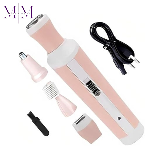 Hair Removal Machine - Flawless 4 in1 Electric Trimmer and Shaver - Rechargeable Eyebrow Razor - Hair Remover for Face and Full Body - Women Hair Shaver - Hair Cutting Razor